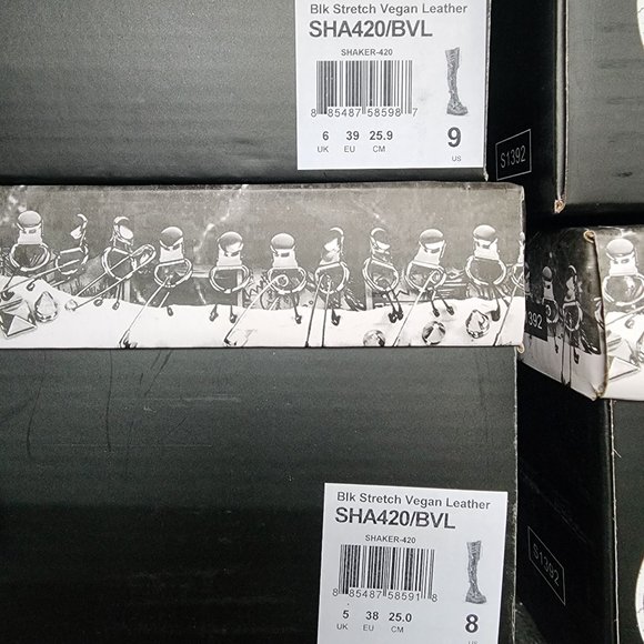 Brand New Shaker 420 Thigh High Platform Goth Punk Rocker Boots Stretch Leather - Picture 14 of 15